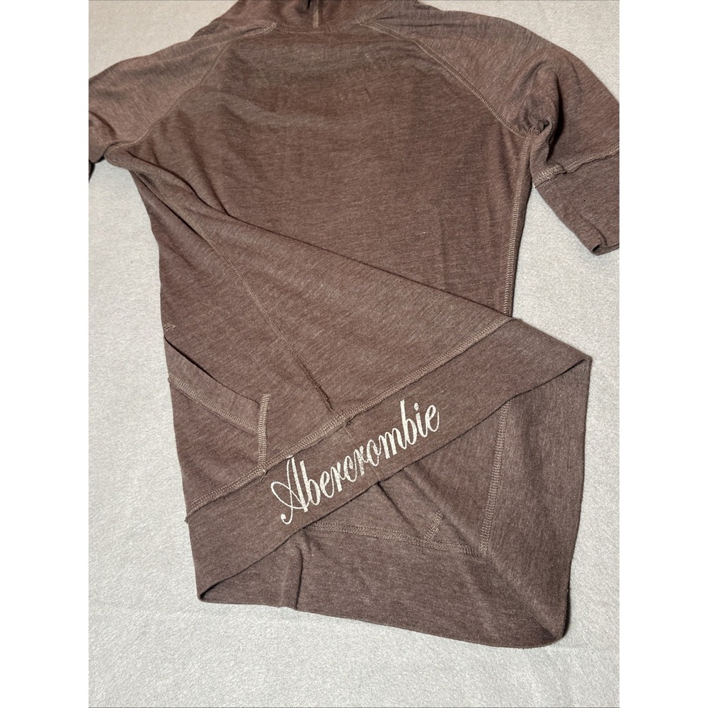 Abercrombie & Fitch Women's Vintage Y2K Quarter Sleeve Hooded Athletic Top - Picture 4 of 6